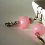 Earrings -pink Berries - Pink Bronze Romantic..